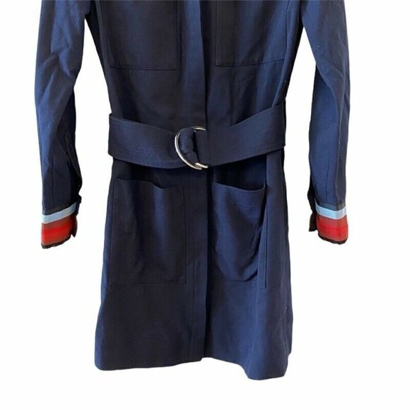 Victoria Victoria Beckham Coat Dress Blue Belt Small - Picture 4 of 7